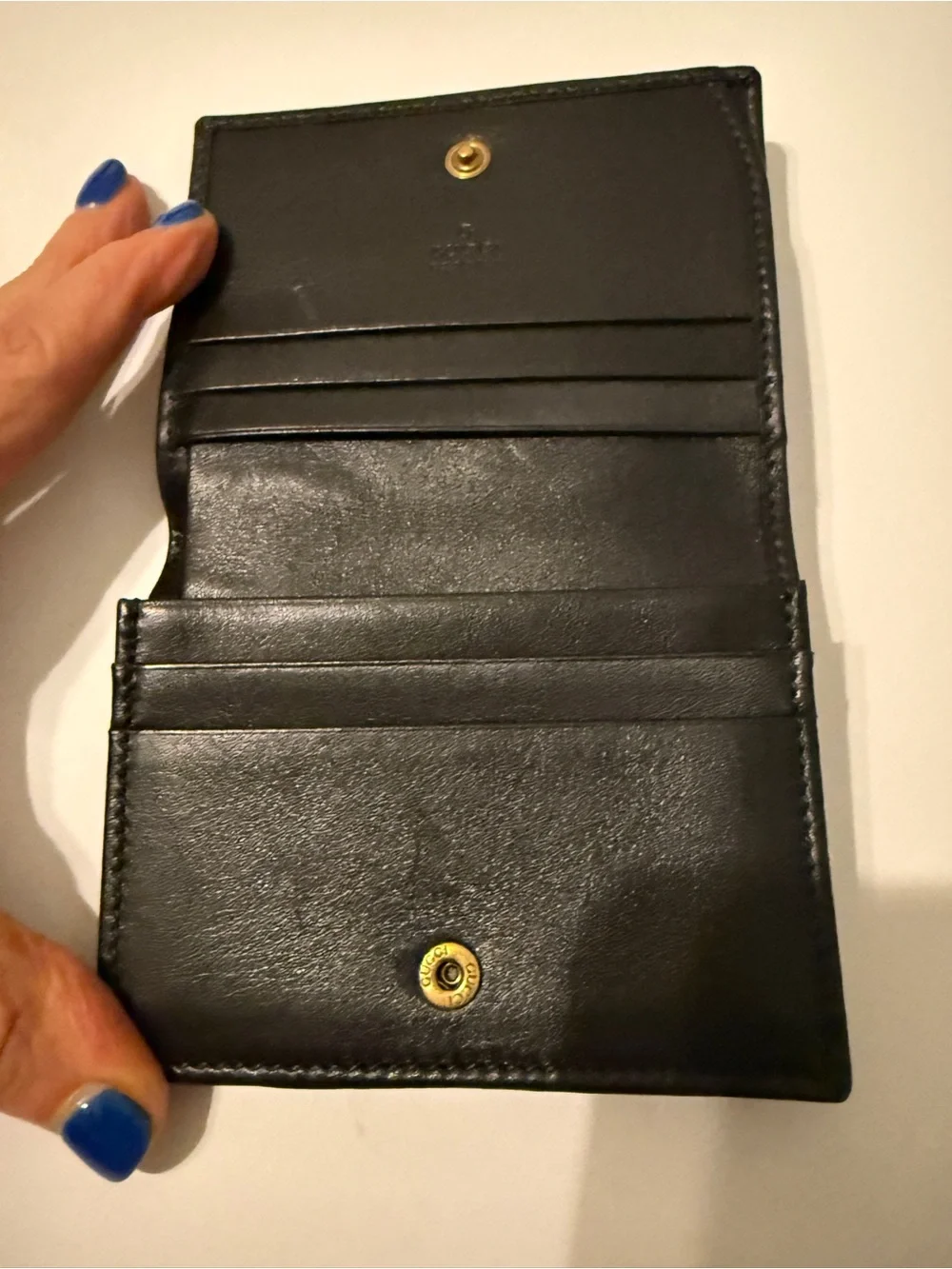 Gucci GG Marmont Matelassé Leather Card Case Wallet Black